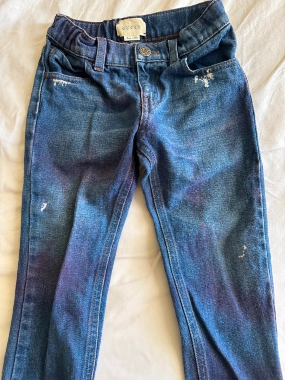 Gucci Kids Blue Skinny Distressed Denim Jeans